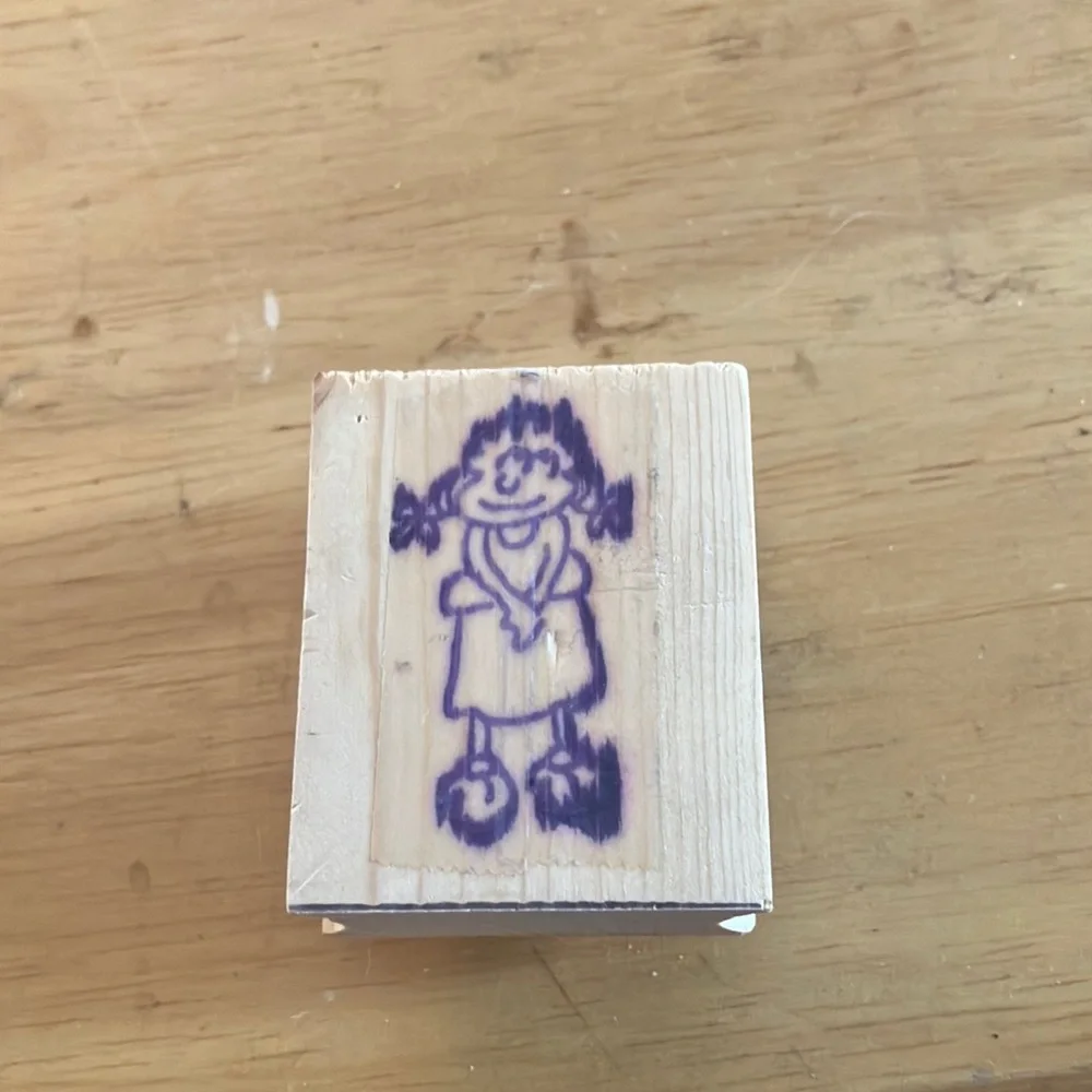 Wooden Stamp with Cartoon Design